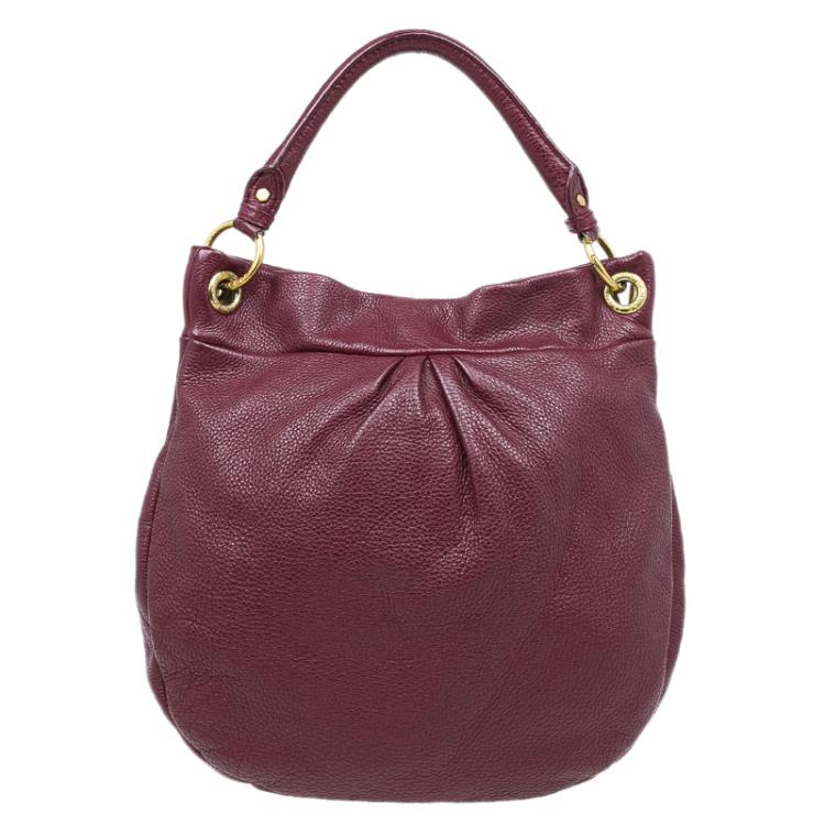 Pre Owned Marc by Marc Jacobs Burgundy Leather Classic Q Hillier Hobo Bag