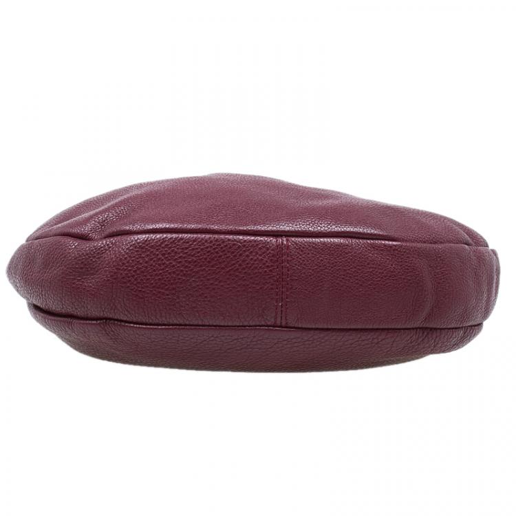 Pre Owned Marc by Marc Jacobs Burgundy Leather Classic Q Hillier Hobo Bag