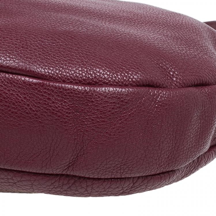 Pre Owned Marc by Marc Jacobs Burgundy Leather Classic Q Hillier Hobo Bag