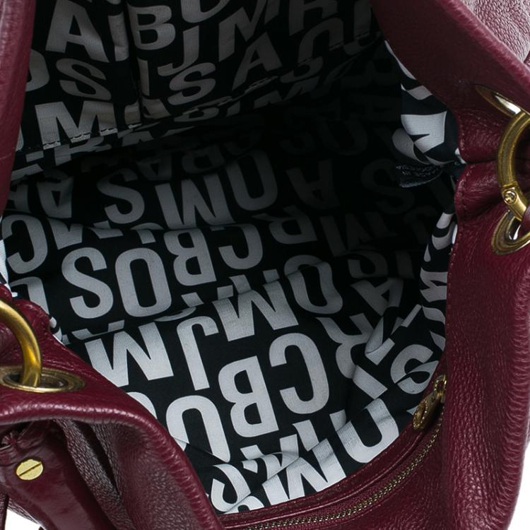 Pre Owned Marc by Marc Jacobs Burgundy Leather Classic Q Hillier Hobo Bag