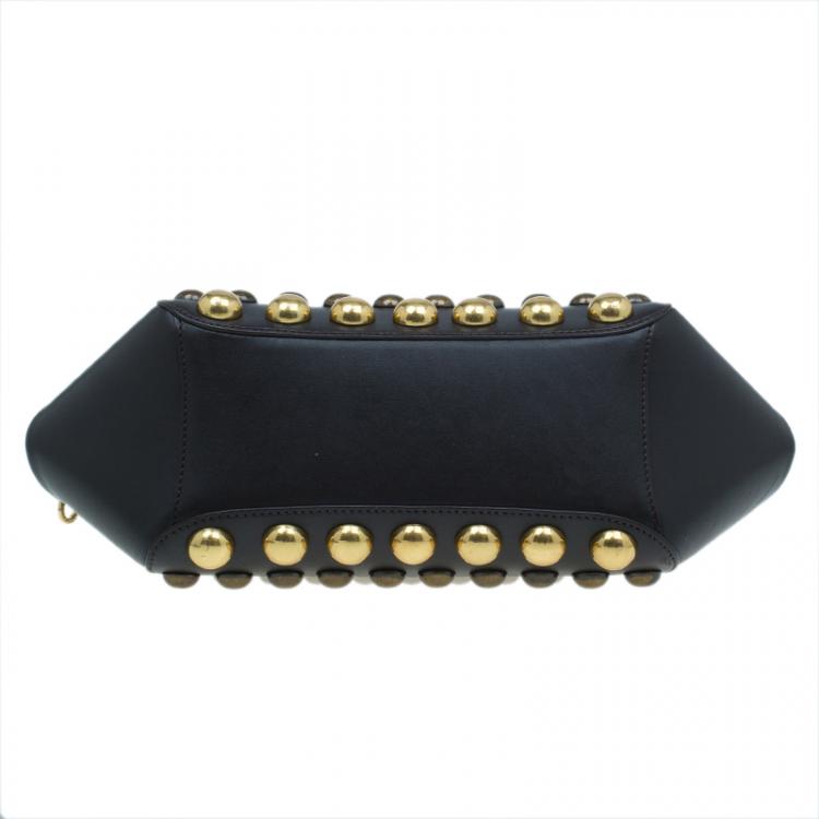 Pre Owned Marc by Marc Jacobs Dark Brown Leather Studded Thunderdome Satchel