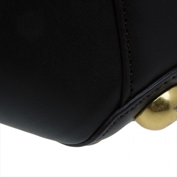 Pre Owned Marc by Marc Jacobs Dark Brown Leather Studded Thunderdome Satchel