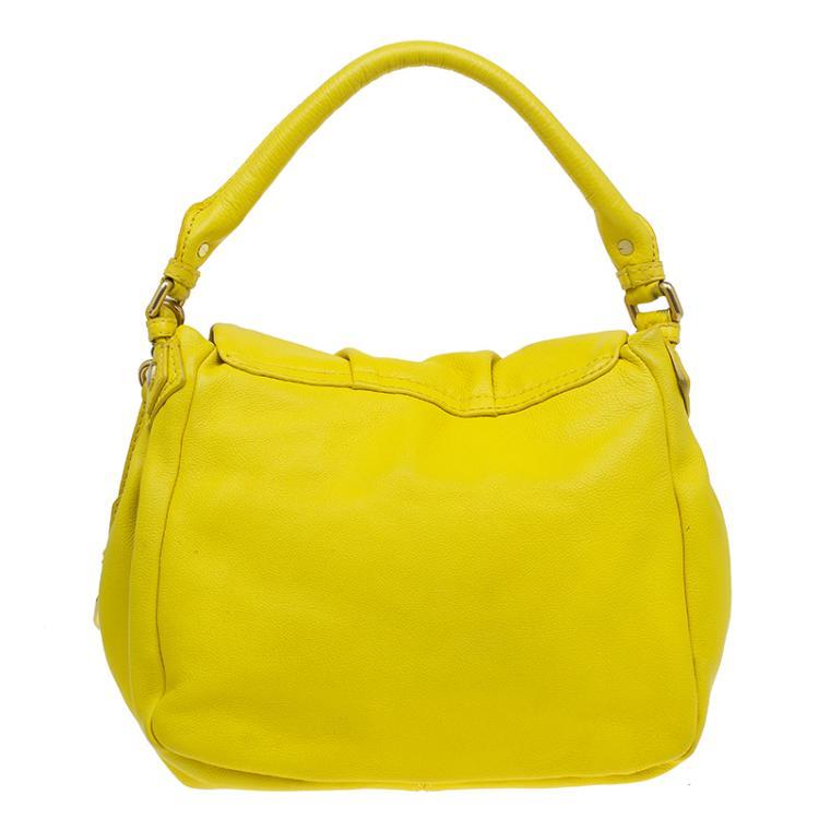 Pre Owned Marc by Marc Jacobs Yellow Leather Classic Q Lil Ukita Satchel