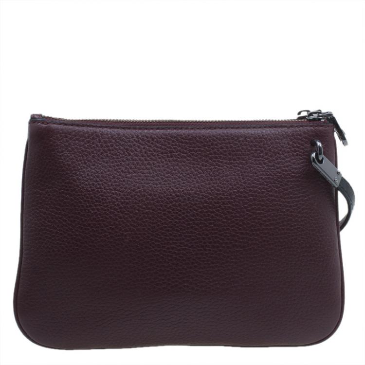 Pre Owned Marc by Marc Jacobs Burgundy Leather Ligero Double Percy Crossbody Bag