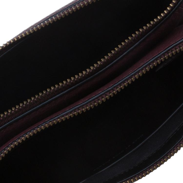 Pre Owned Marc by Marc Jacobs Burgundy Leather Ligero Double Percy Crossbody Bag