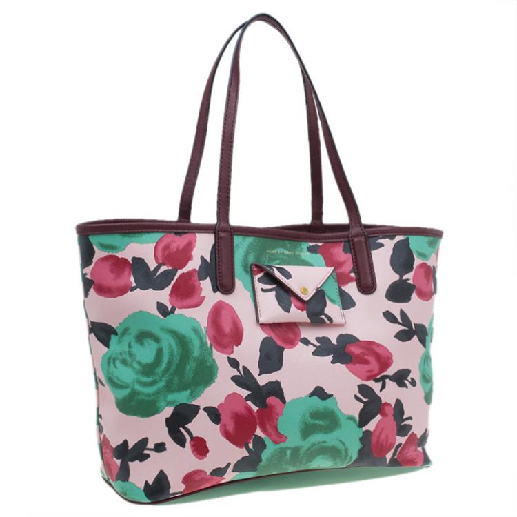 Pre Owned Marc by Marc Jacobs Multicolor Textured Leather Metropolitote Jerrie Rose Tote
