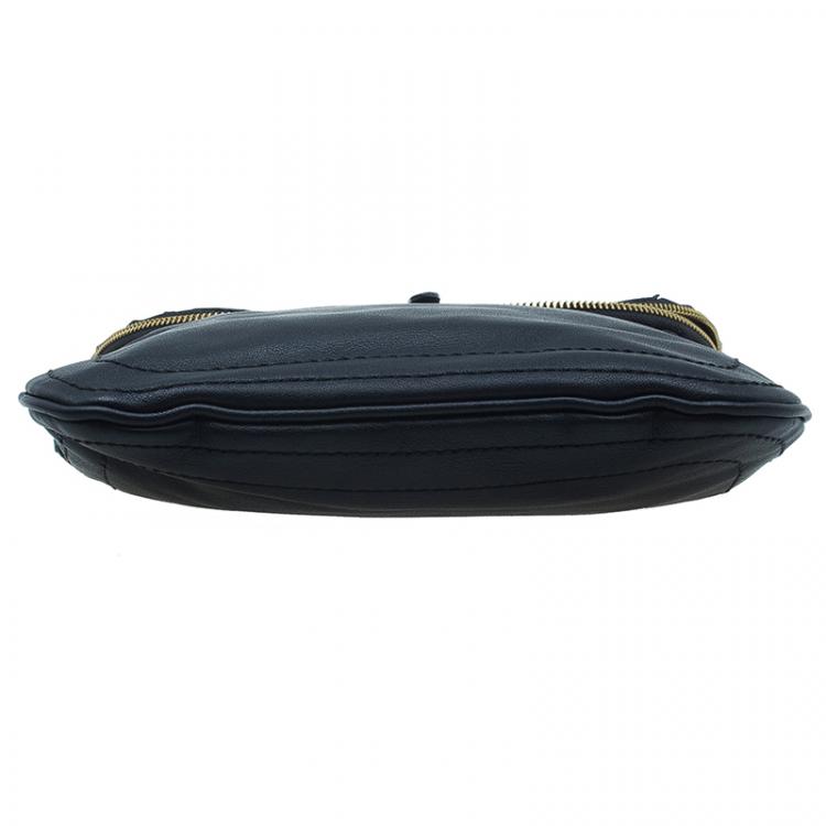 Pre Owned Marc by Marc Jacobs Black Leather Petal To The Metal Sia Crossbody Bag