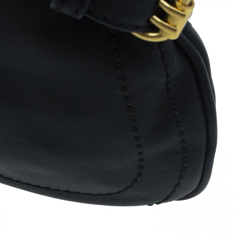 Pre Owned Marc by Marc Jacobs Black Leather Petal To The Metal Sia Crossbody Bag