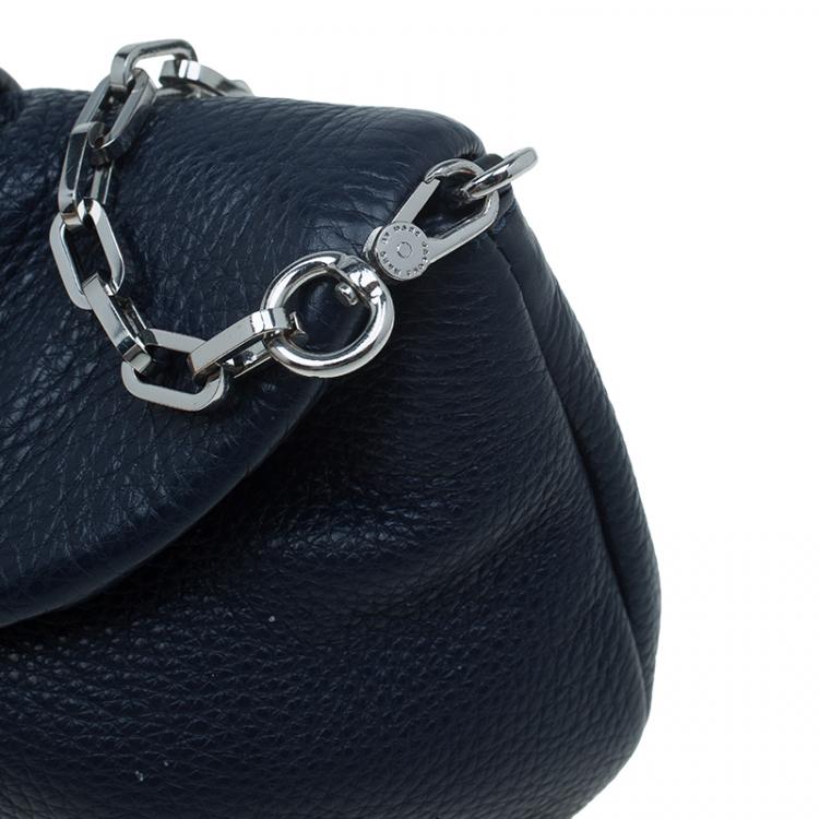 Pre Owned Marc by Marc Jacobs Navy Blue Leather Classic Q Karlie Crossbody Bag