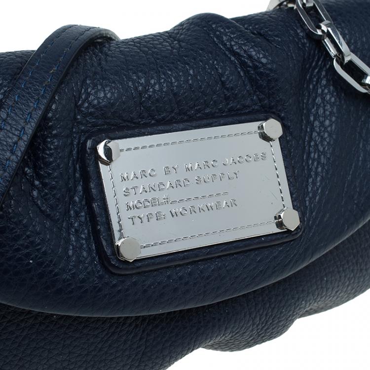 Pre Owned Marc by Marc Jacobs Navy Blue Leather Classic Q Karlie Crossbody Bag