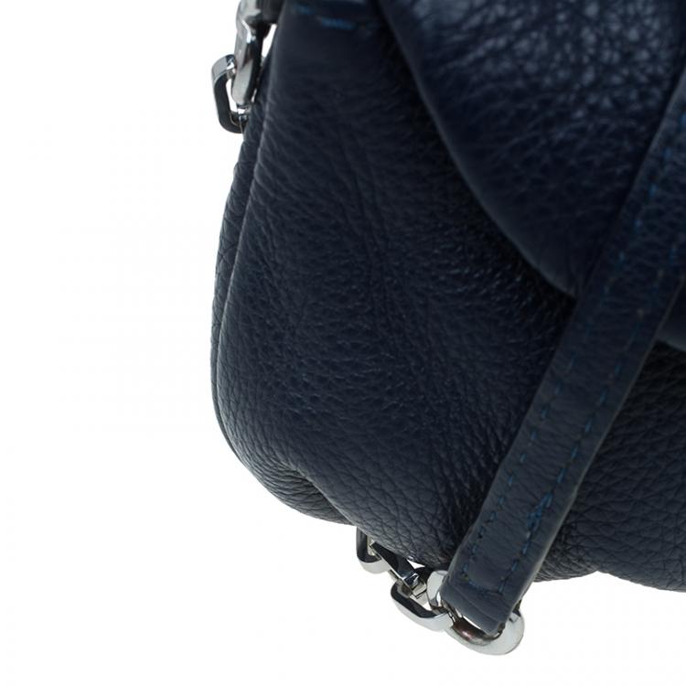 Pre Owned Marc by Marc Jacobs Navy Blue Leather Classic Q Karlie Crossbody Bag