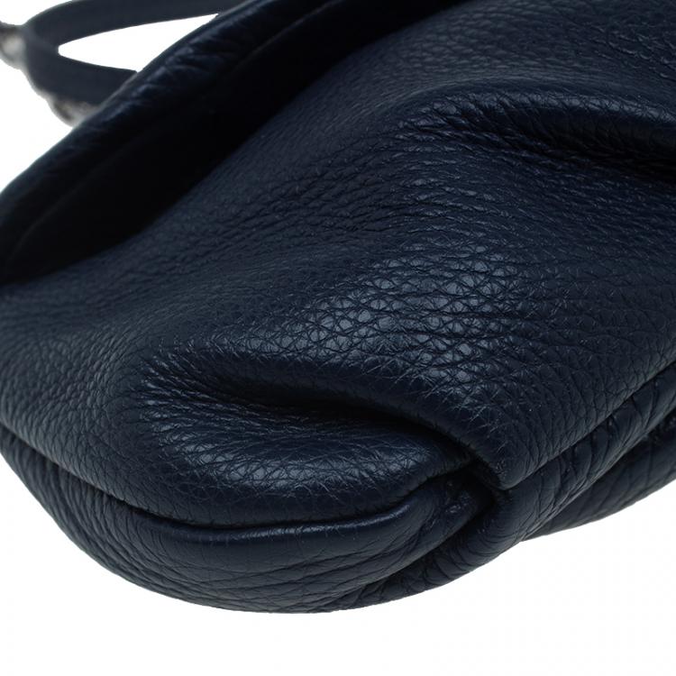 Pre Owned Marc by Marc Jacobs Navy Blue Leather Classic Q Karlie Crossbody Bag