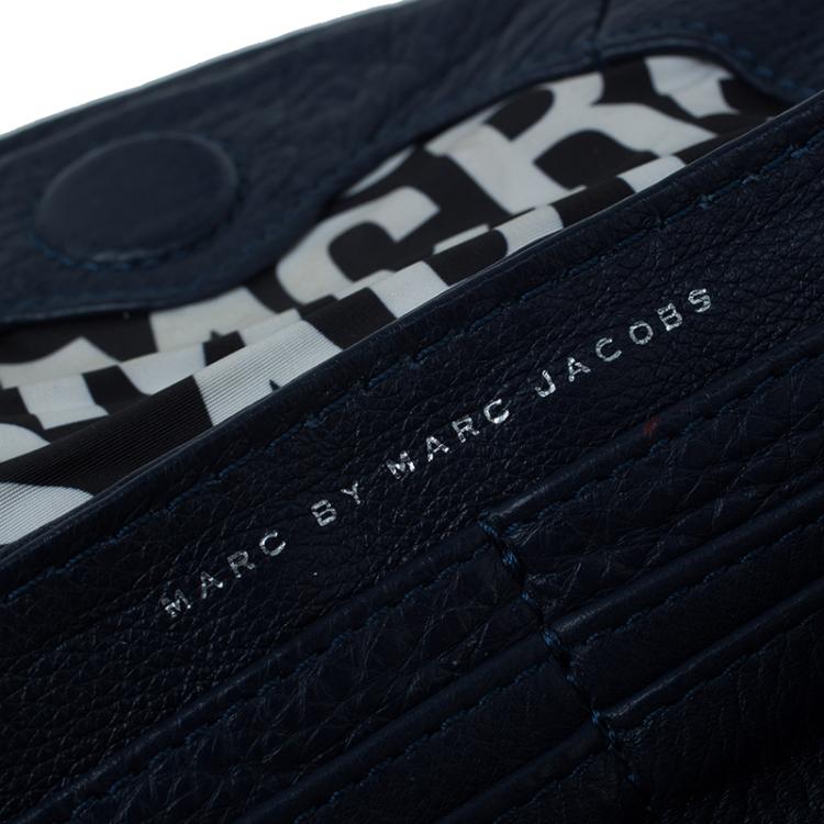 Pre Owned Marc by Marc Jacobs Navy Blue Leather Classic Q Karlie Crossbody Bag