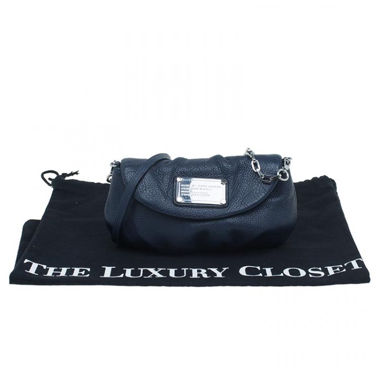 Pre Owned Marc by Marc Jacobs Navy Blue Leather Classic Q Karlie Crossbody Bag