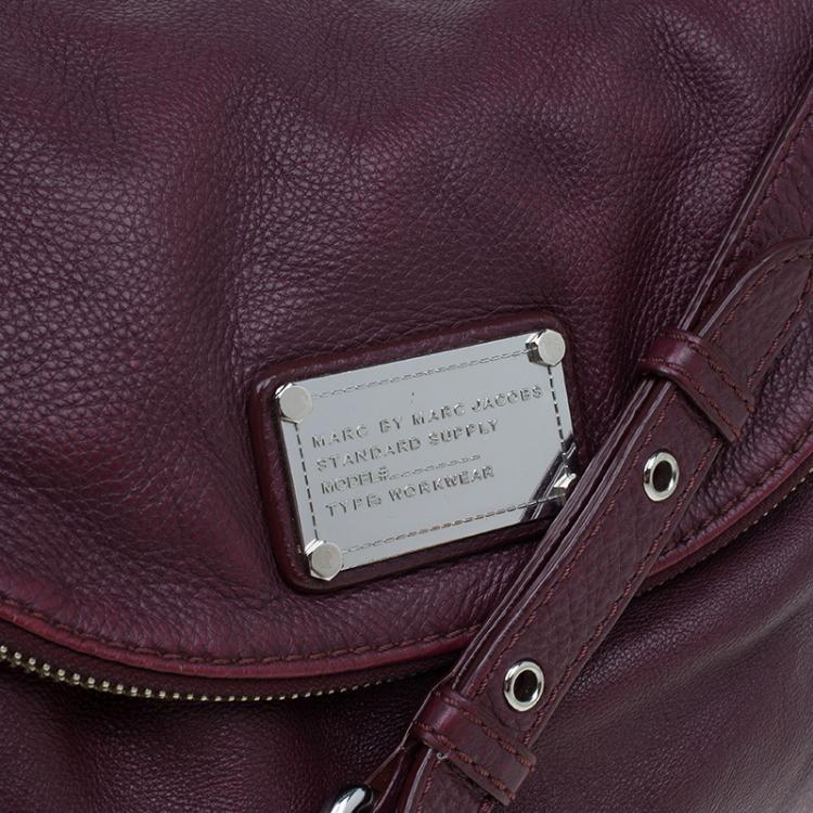 Pre Owned Marc by Marc Jacobs Burgundy Leather Classic Q Natasha Crossbody Bag