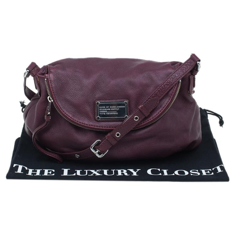 Pre Owned Marc by Marc Jacobs Burgundy Leather Classic Q Natasha Crossbody Bag
