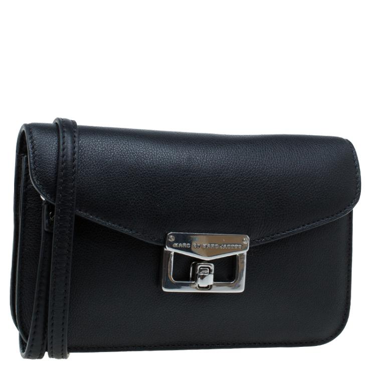 Pre Owned Marc by Marc Jacobs Black Leather Bianca Jane On A Leash Crossbody