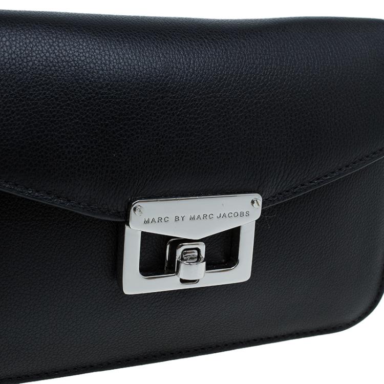 Pre Owned Marc by Marc Jacobs Black Leather Bianca Jane On A Leash Crossbody