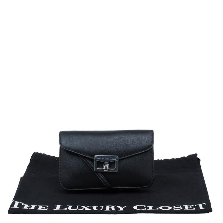 Pre Owned Marc by Marc Jacobs Black Leather Bianca Jane On A Leash Crossbody