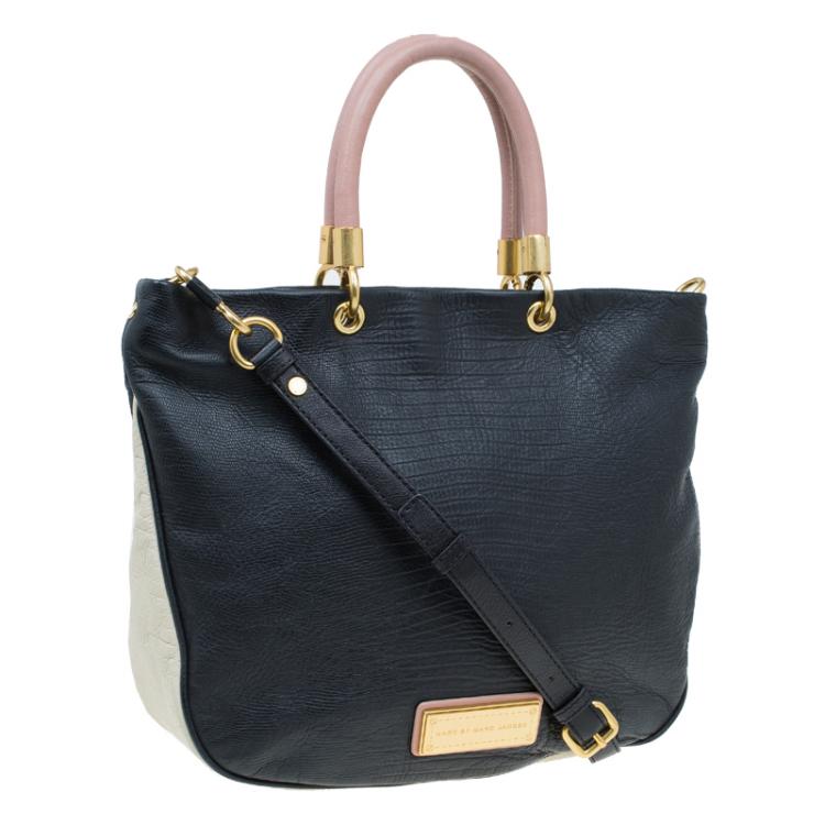 Pre Owned Marc by Marc Jacobs Tri Color Lizard Embossed Leather Too Hot to Handle Tote