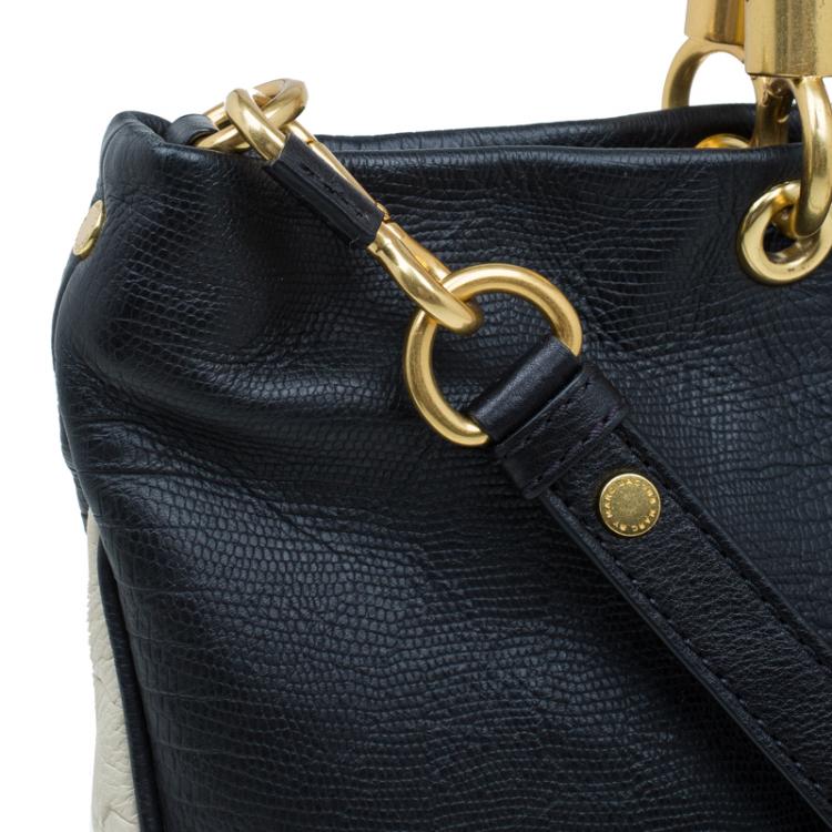 Pre Owned Marc by Marc Jacobs Tri Color Lizard Embossed Leather Too Hot to Handle Tote
