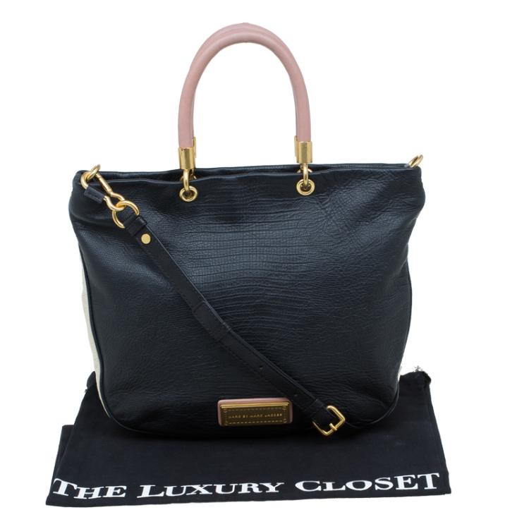 Pre Owned Marc by Marc Jacobs Tri Color Lizard Embossed Leather Too Hot to Handle Tote
