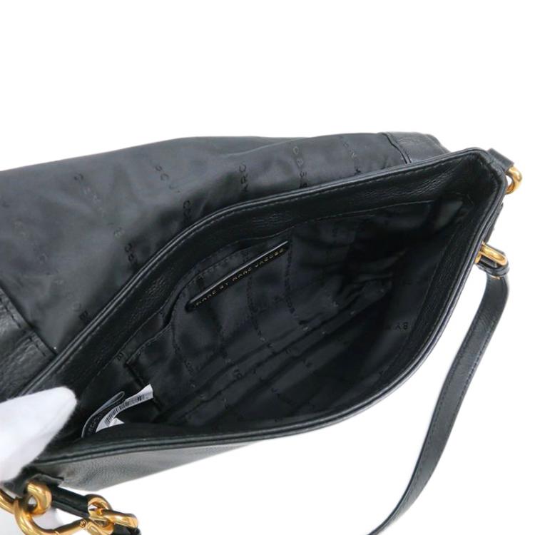Pre Owned Marc by Marc Jacobs Black Leather Too Hot To Handle Percy Flap Shoulder Bag