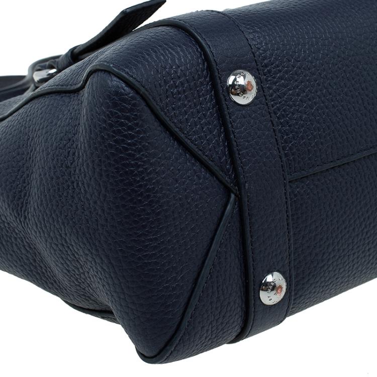 Pre Owned Marc by Marc Jacobs Navy Blue Pebbled Leather Mini Working Girl Dolly Satchel