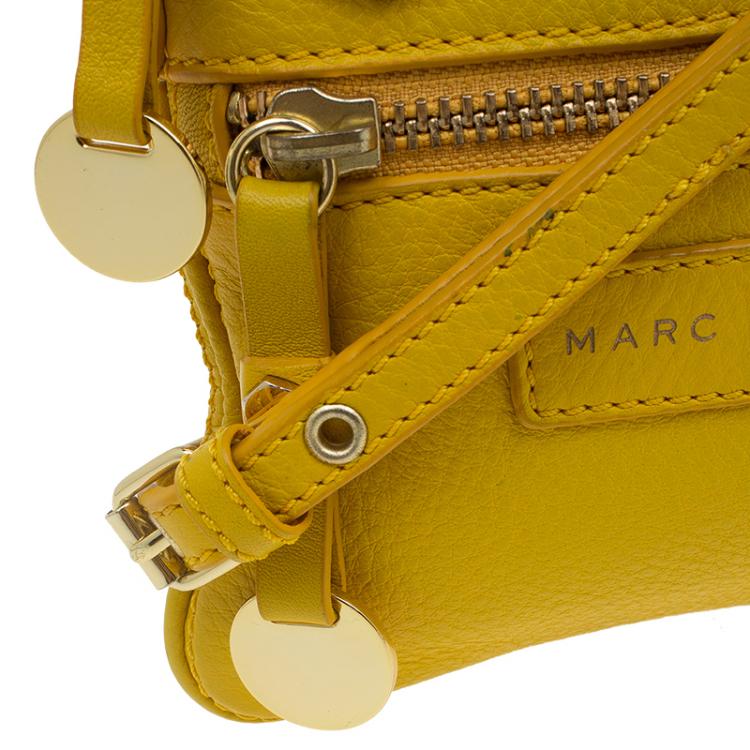 Pre Owned Marc by Marc Jacobs Yellow Pebbled Leather Crossbody Bag