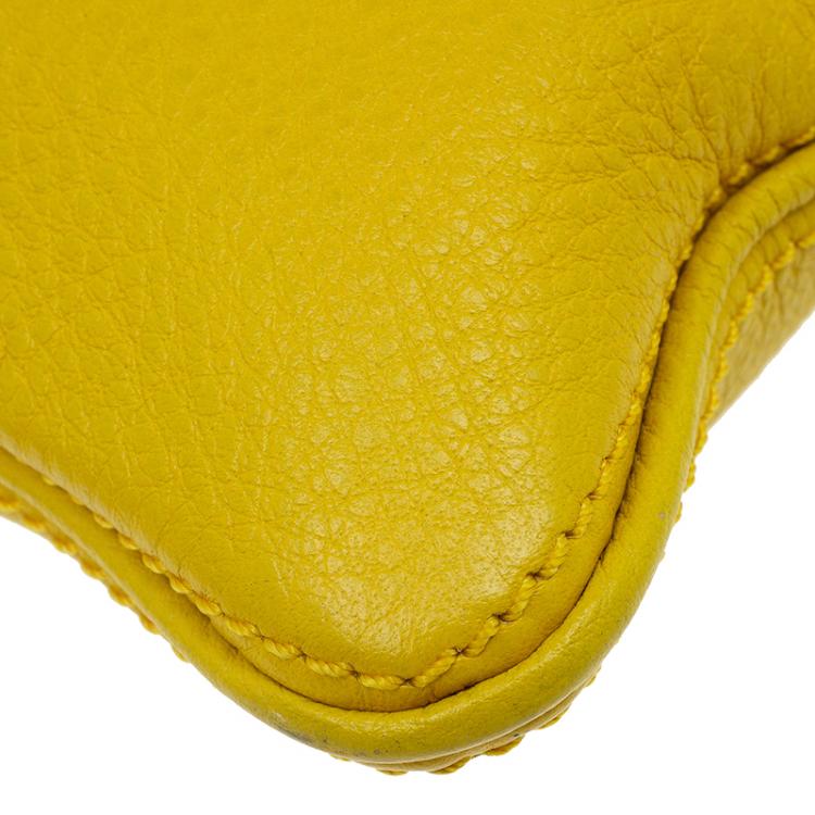 Pre Owned Marc by Marc Jacobs Yellow Pebbled Leather Crossbody Bag