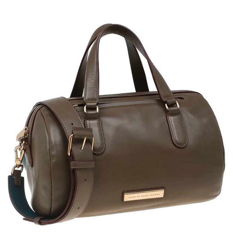 Pre Owned Marc By Marc Jacobs Olive Green Leather Luna Satchel