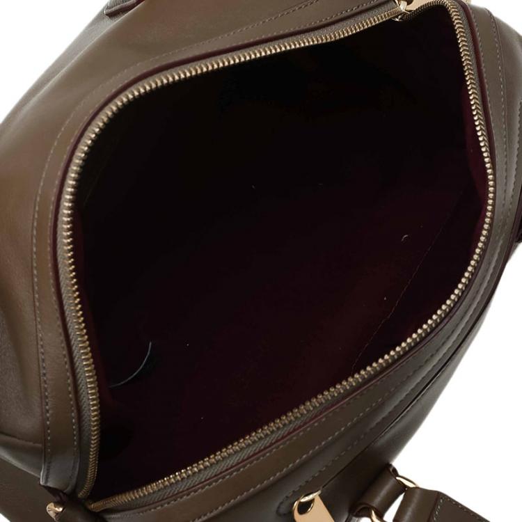 Pre Owned Marc By Marc Jacobs Olive Green Leather Luna Satchel