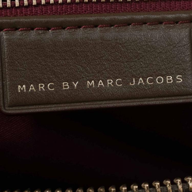 Pre Owned Marc By Marc Jacobs Olive Green Leather Luna Satchel
