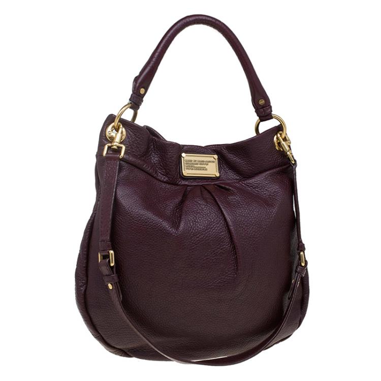 Pre Owned Marc by Marc Jacobs Burgundy Leather Classic Q Hillier Hobo