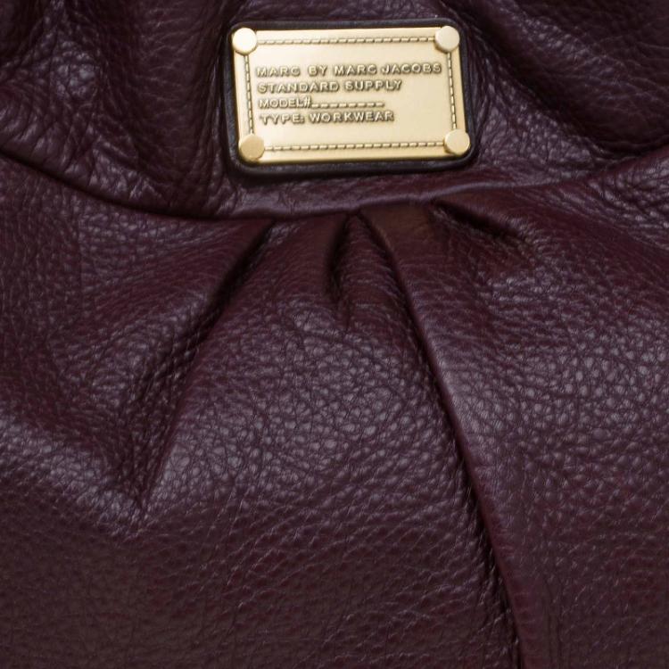 Pre Owned Marc by Marc Jacobs Burgundy Leather Classic Q Hillier Hobo