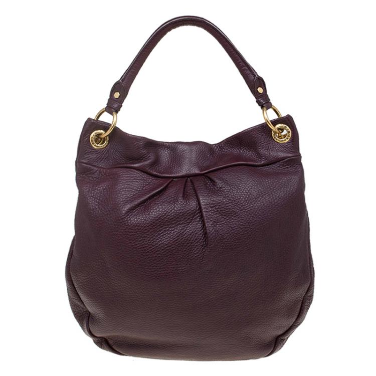 Pre Owned Marc by Marc Jacobs Burgundy Leather Classic Q Hillier Hobo