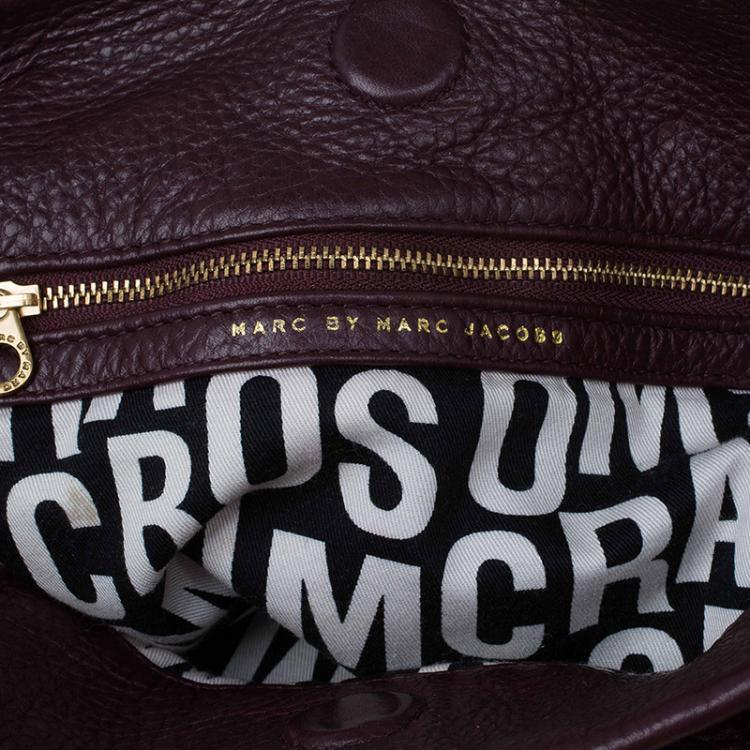 Pre Owned Marc by Marc Jacobs Burgundy Leather Classic Q Hillier Hobo