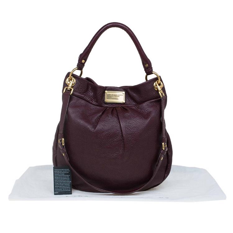 Pre Owned Marc by Marc Jacobs Burgundy Leather Classic Q Hillier Hobo
