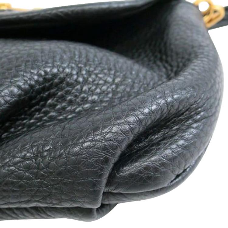 Pre Owned Marc By Marc Jacobs Black Leather Classic Q Karlie Crossbody Flap Bag