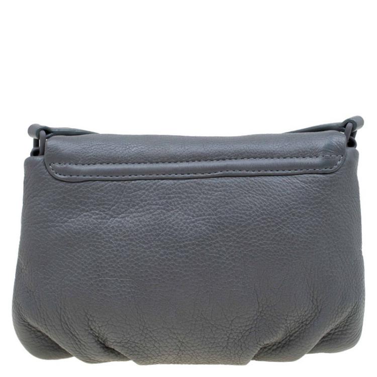 Pre Owned Marc by Marc Jacobs Grey Leather Percy Flap Crossbody Bag