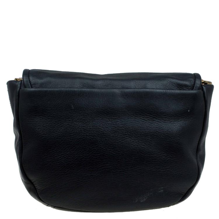 Pre Owned Marc By Marc Jacobs Black Leather Luna Messenger Bag