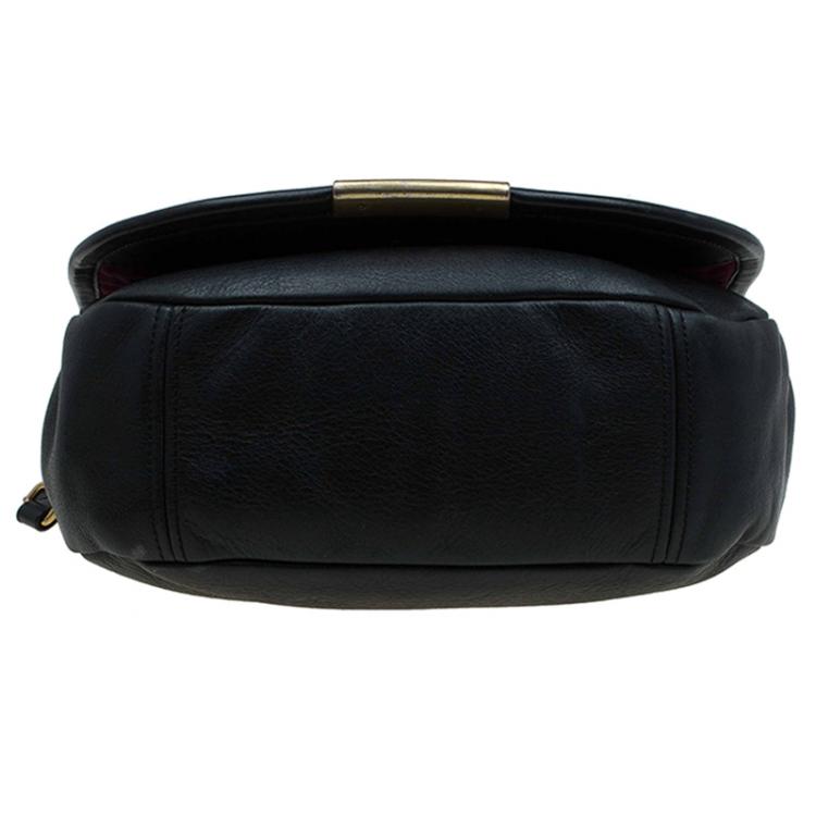 Pre Owned Marc By Marc Jacobs Black Leather Luna Messenger Bag