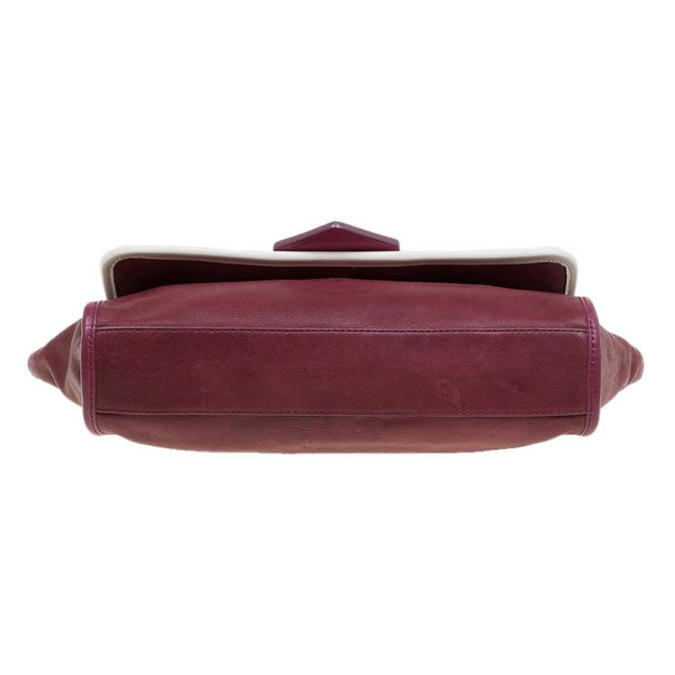 Pre Owned Marc By Marc Jacobs Tri Color Leather Flipping Out Clutch