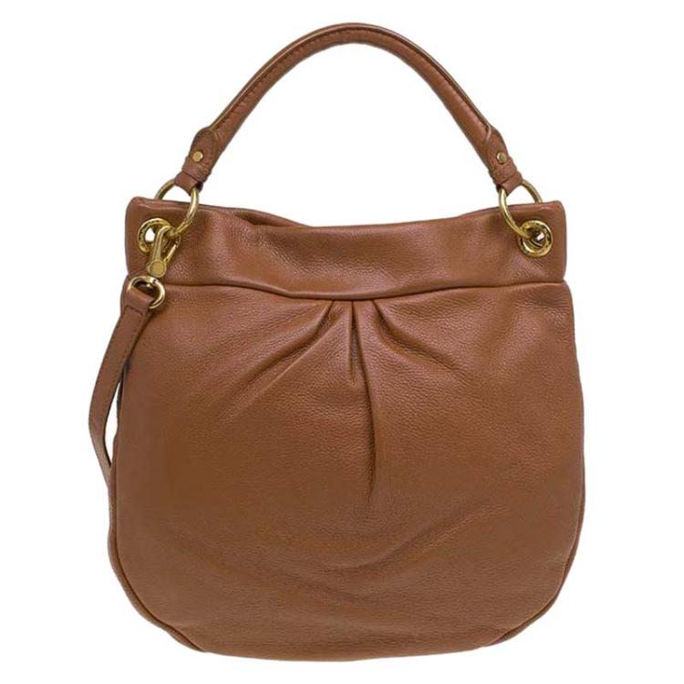 Pre Owned Marc by Marc Jacobs Smoked Almond Leather Classic Q Hillier Hobo