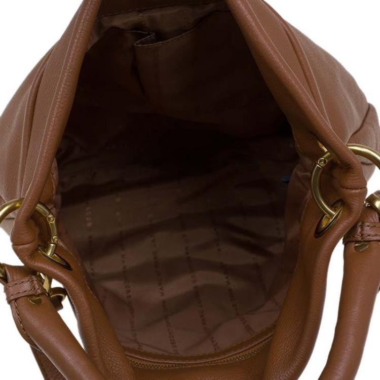 Pre Owned Marc by Marc Jacobs Smoked Almond Leather Classic Q Hillier Hobo