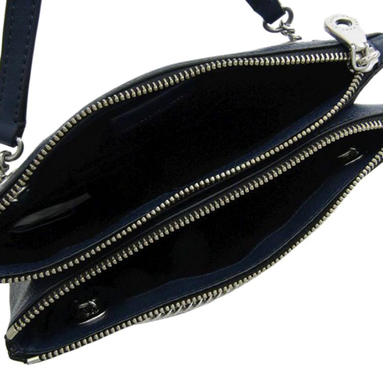 Pre Owned Marc by Marc Jacobs Navy Blue Leather Too Hot To Handle Double Decker Crossbody Bag
