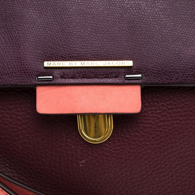 Pre Owned Marc by Marc Jacobs Tri Color Leather Sheltered Island Satchel