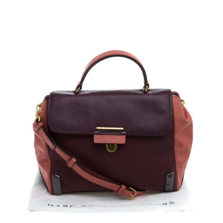Pre Owned Marc by Marc Jacobs Tri Color Leather Sheltered Island Satchel