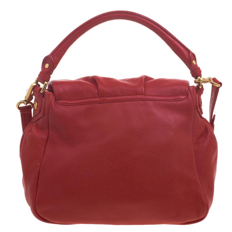 Pre Owned Marc by Marc Jacobs Red Leather Classic Q Lil Ukita Satchel