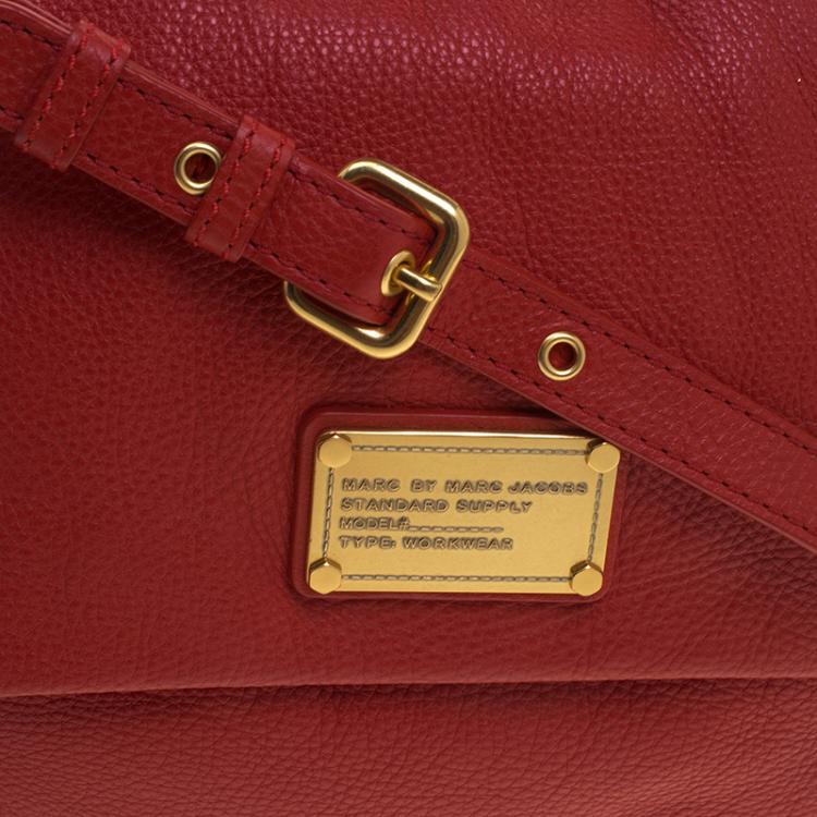 Pre Owned Marc by Marc Jacobs Red Leather Classic Q Lil Ukita Satchel